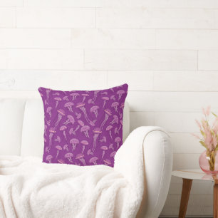 Purple glowing jelly fish pattern cushion