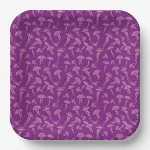 Purple glowing jelly fish pattern paper plate
