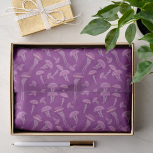 Purple glowing jelly fish pattern tissue paper