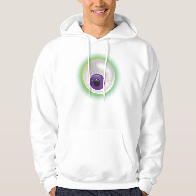 Purple Glowing Monster Eye Eyeball Halloween Hoodie (Front)