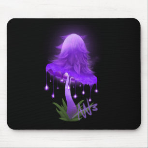 Purple Glowing Mushroom Mouse Mat
