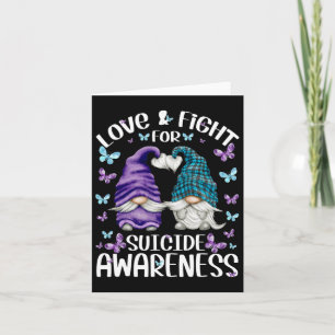 Purple Gnome With Cute Butterfly Pattern Suicide A Card