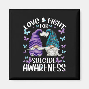 Purple Gnome With Cute Butterfly Pattern Suicide A Magnet