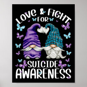 Purple Gnome With Cute Butterfly Pattern Suicide A Poster