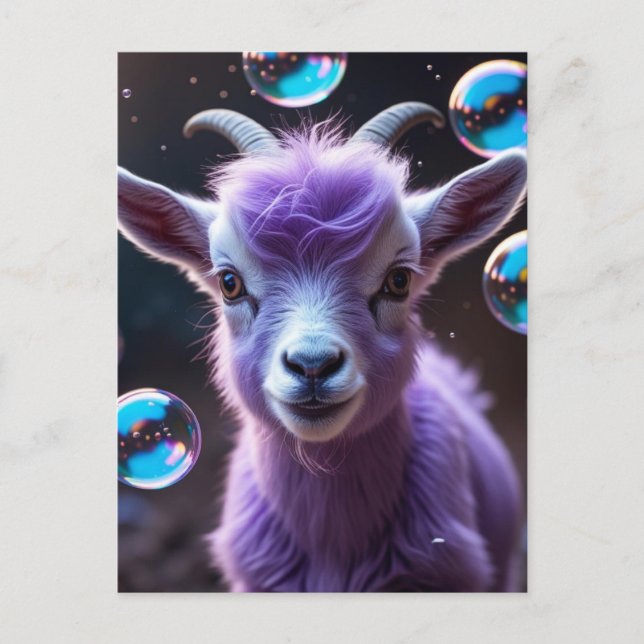 Purple Goat Postcard (Front)