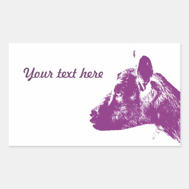 Purple Goat Rectangular Sticker (Front)