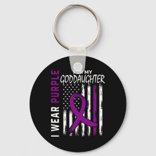 Purple Goddaughter Pancreatic Cancer Awareness Ame Key Ring