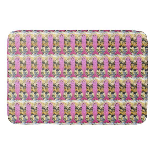 purple goddess  mermaids bath mat (Front)