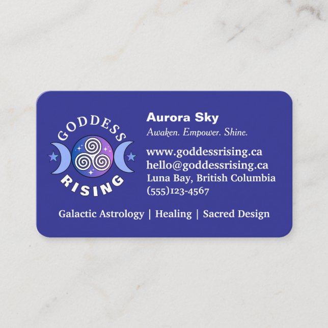 Purple Goddess Rising Business Card (Front)