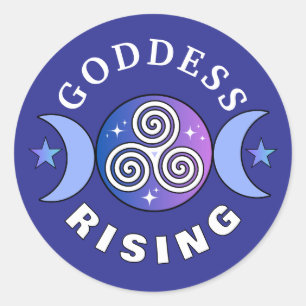 Purple Goddess Rising Round Sticker