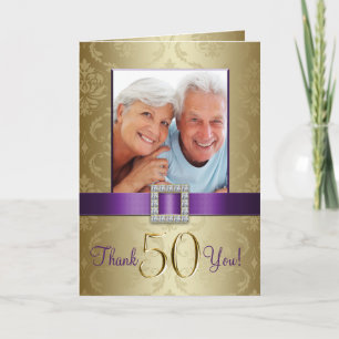 Purple Gold 50th Wedding Anniversary Thank You