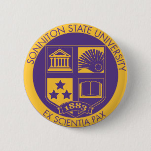 Purple/Gold 6 Cm Round Badge