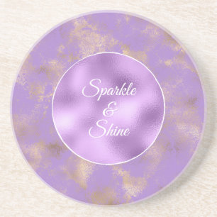 Purple Gold Abstract Coaster