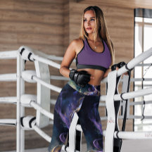 Purple Gold Abstract Smoke Patterned | Leggings