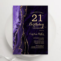 Purple Gold Agate 21st  Birthday