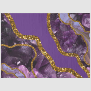 Purple & Gold Agate Geode Glitter Tissue Paper