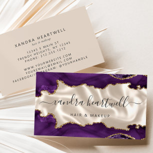 Purple Gold Agate Ivory Luxury Business Card