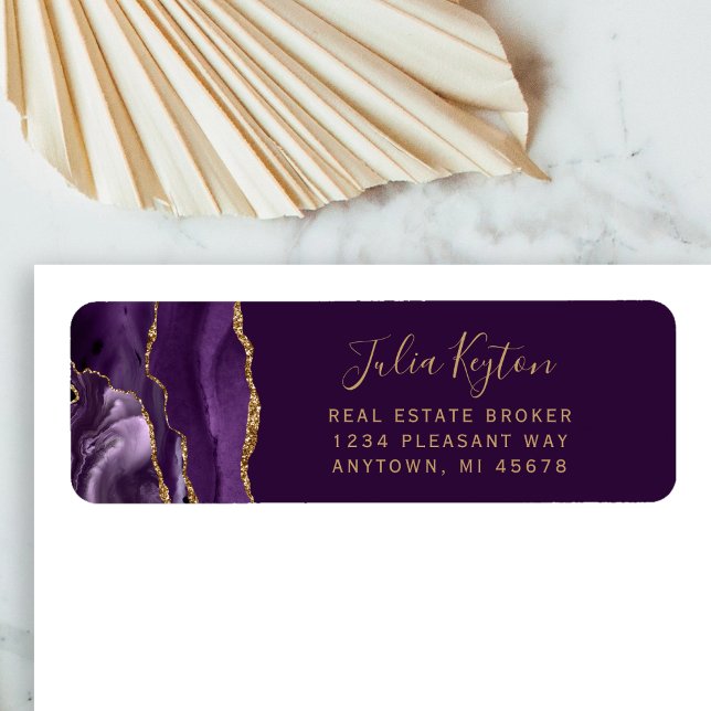 Purple Gold Agate Real Estate Return Address (Creator Uploaded)