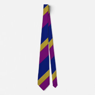 Purple Gold and Blue-Striped Tie