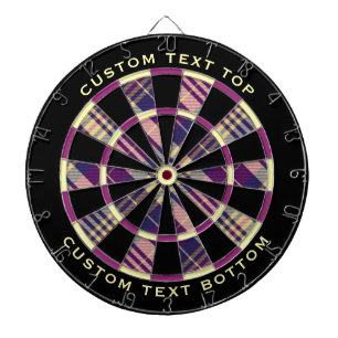 Purple, Gold and Blue Tartan Dartboard