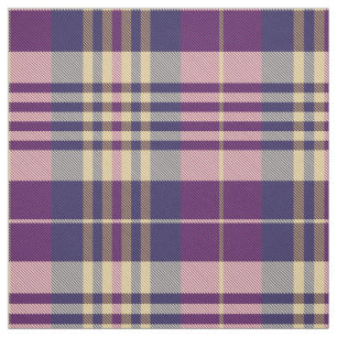 Purple, Gold and Blue Tartan Fabric