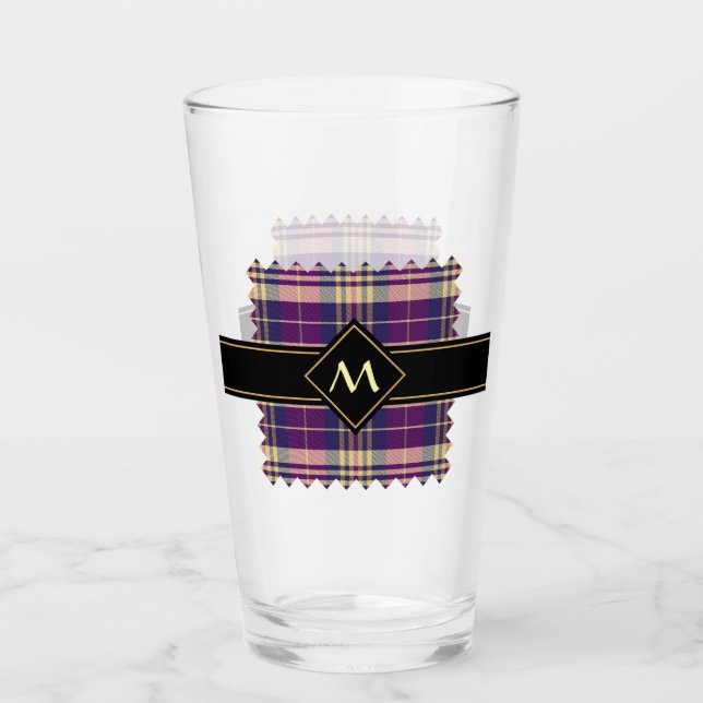 Purple, Gold and Blue Tartan Glass (Front)