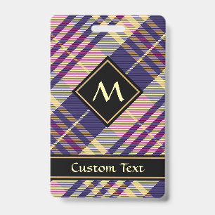 Purple, Gold and Blue Tartan ID Badge