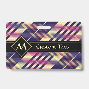 Purple, Gold and Blue Tartan ID Badge