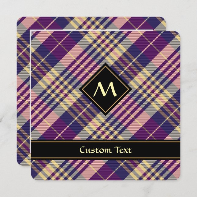 Purple, Gold and Blue Tartan Invitation (Front/Back)