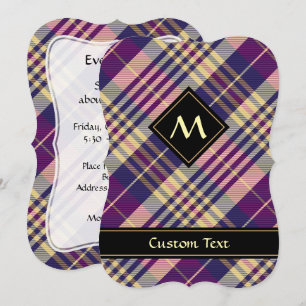 Purple, Gold and Blue Tartan Invitation