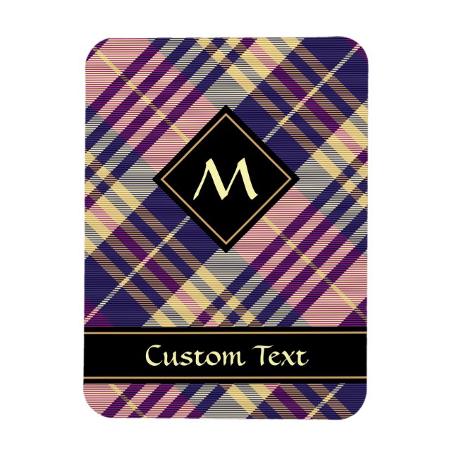 Purple, Gold and Blue Tartan Magnet (Vertical)