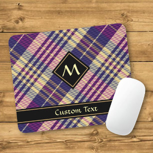 Purple, Gold and Blue Tartan Mouse Mat