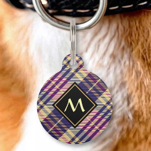 Purple, Gold and Blue Tartan Pet Tag