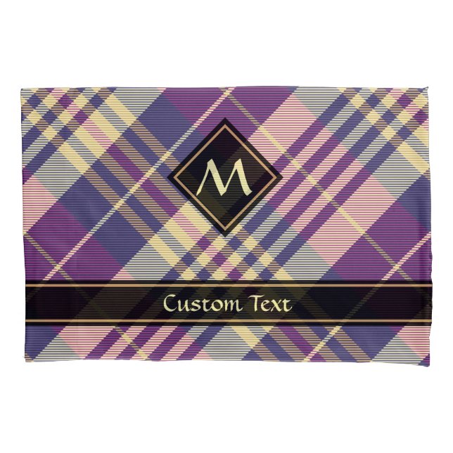 Purple, Gold and Blue Tartan Pillowcase (Front)