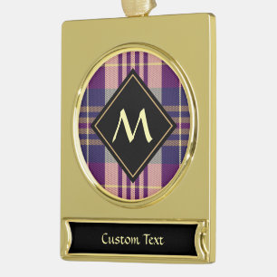 Purple, Gold and Blue Tartan Plated Banner Ornament
