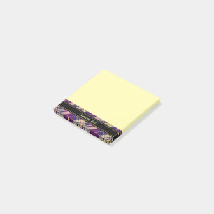 Purple, Gold and Blue Tartan Post-it Notes