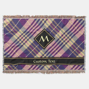 Purple, Gold and Blue Tartan Throw Blanket