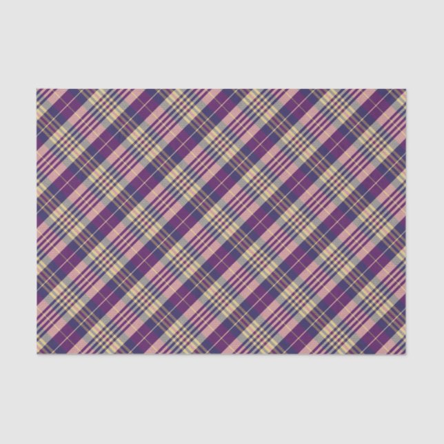 Purple, Gold and Blue Tartan Tissue Paper (Front)