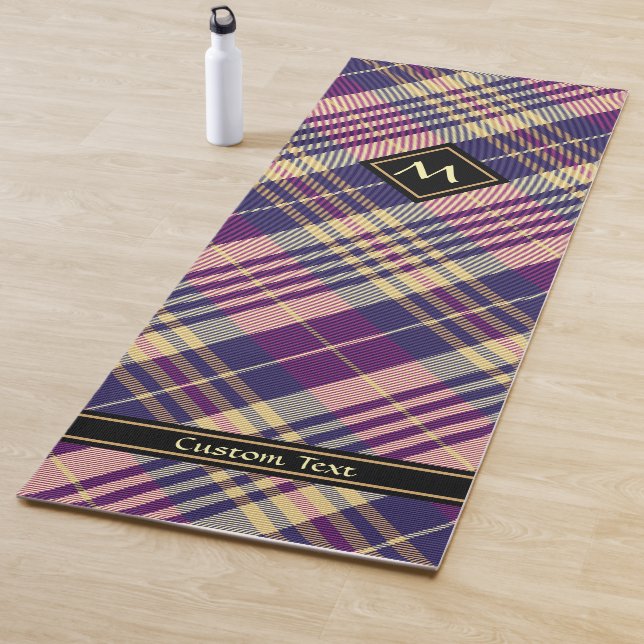 Purple, Gold and Blue Tartan Yoga Mat (In Situ)