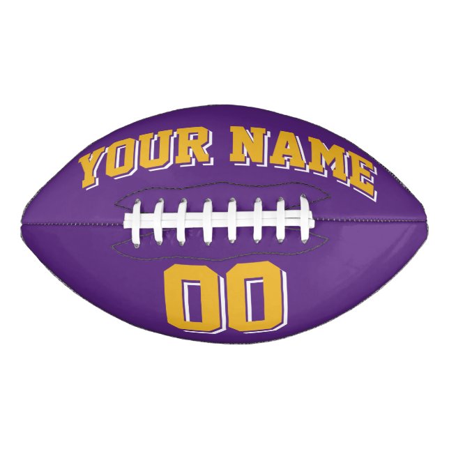 PURPLE GOLD AND WHITE Custom Football American Football (Front)