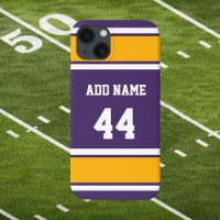 Purple Gold and White Sports Stripe