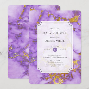 Purple & Gold Baby Shower Invitation