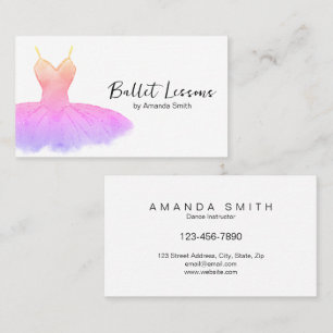 Purple & Gold ballet dance studio instructor Business Card