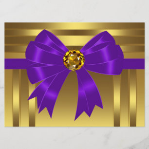 Purple Gold Birthday Party Invitations