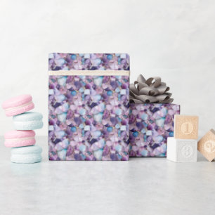 Purple, Gold & Blue Gemstone  Wrapping Paper