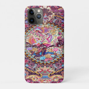 Purple Gold Blue Persian Floral Flowers Peacock iPhone 11 Pro Case