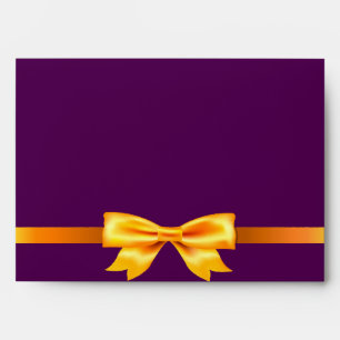 Purple gold bow glam elegant birthday envelope