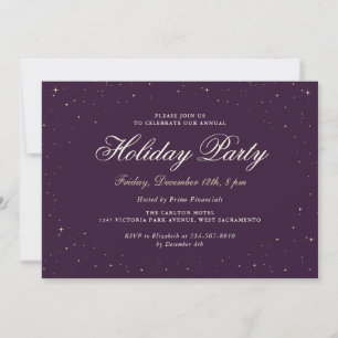 Purple Gold Business Christmas Holiday Party Invitation