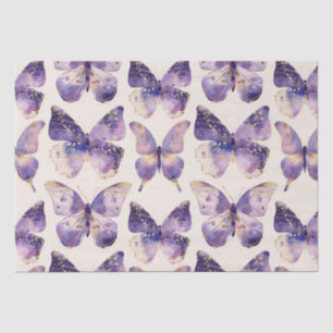 Purple Gold Butterflies Birthday  Tissue Paper