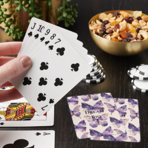 Purple Gold Butterflies Playing Cards